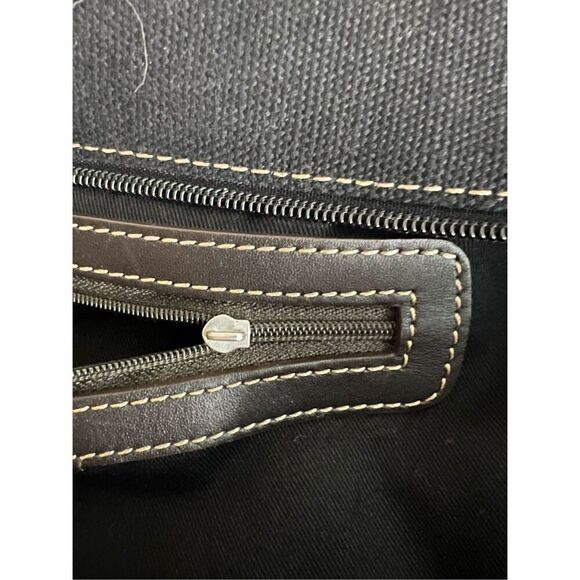 Levenger leather canvas messenger bag duffel bag - Picture 5 of 6